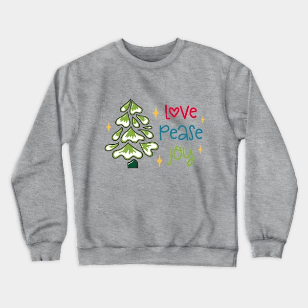 Love Pease Joy Crewneck Sweatshirt by JoyFabrika